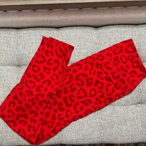 Balance Athletica red cheetah print leggings